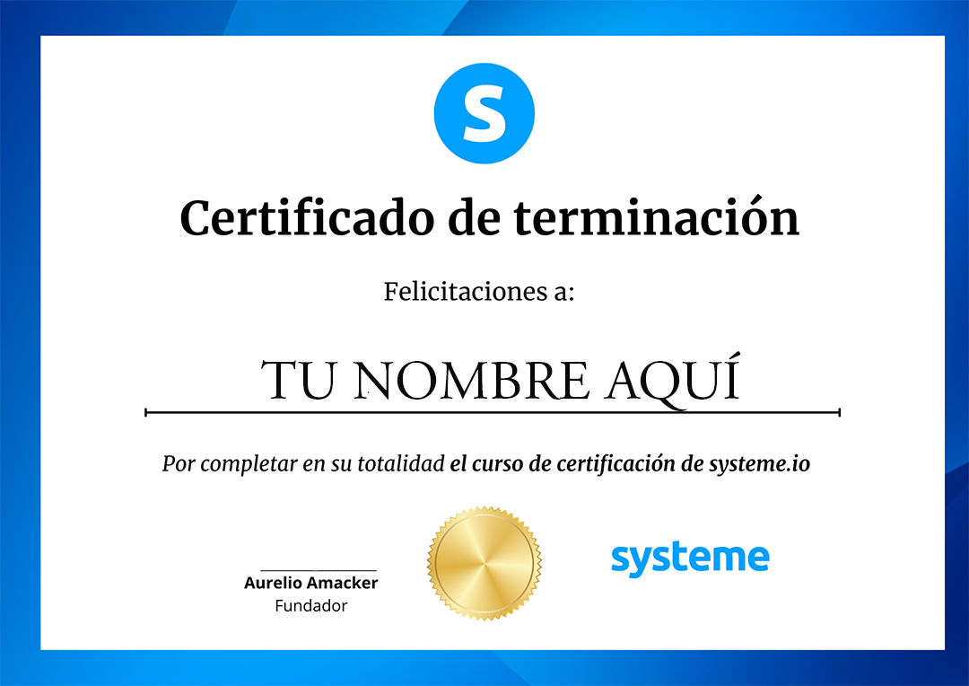 certificación gratis systeme io